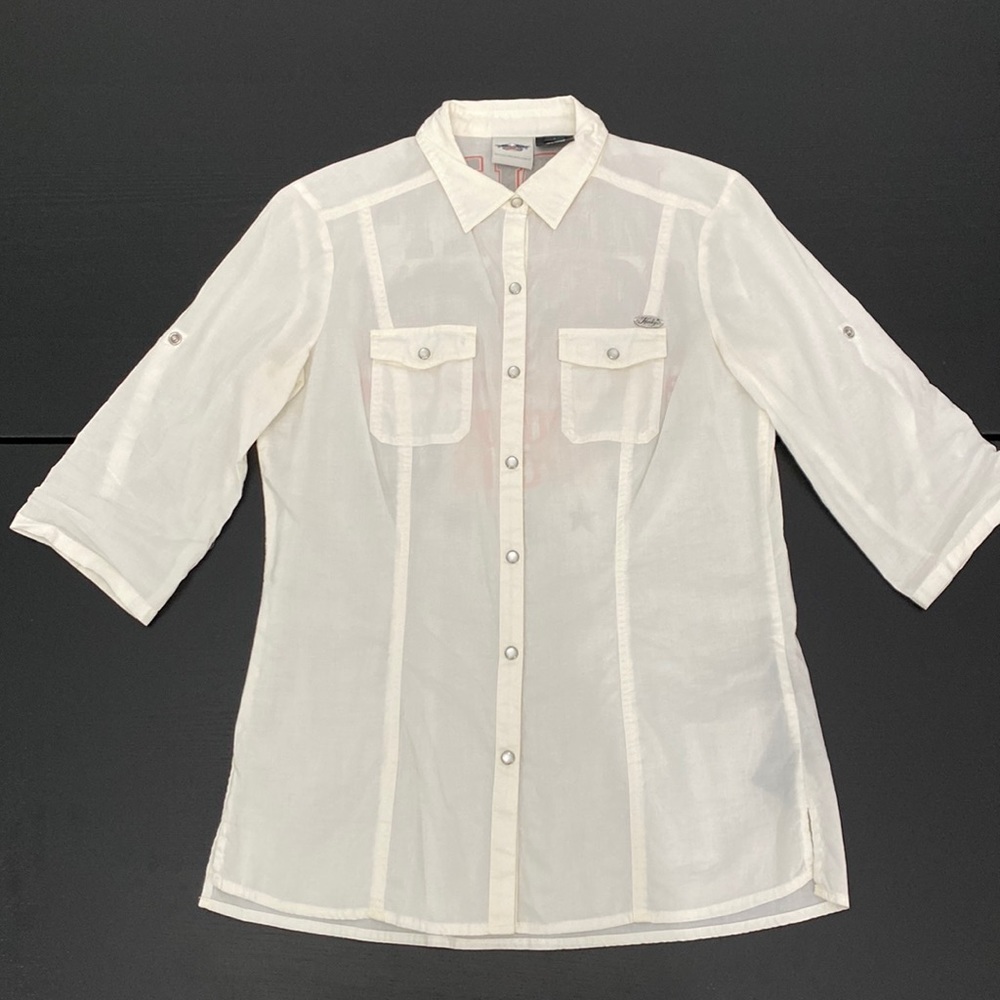 Harley-Davidson Passion and Freedom Woven Snap Closure Shirt - Small - Picture 5 of 14